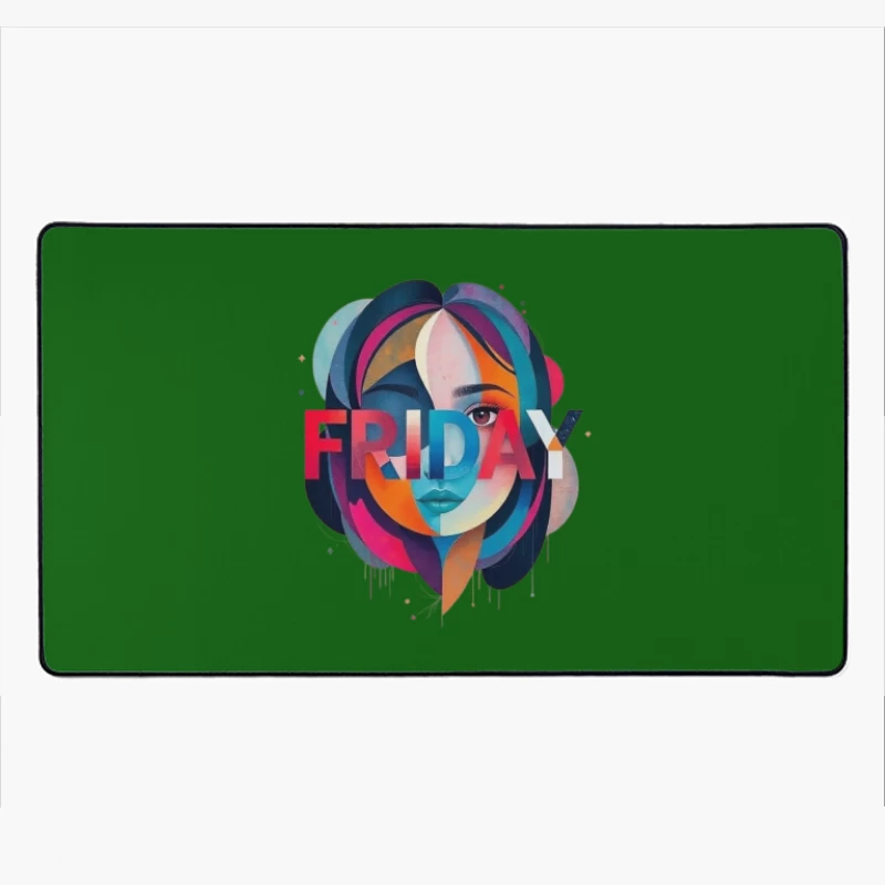 Colorful Friday Artwork Desk Mat