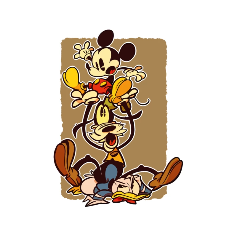 Classic Cartoon Chaos: A Tower of Laughter Pin