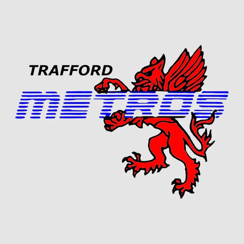 Trafford Metro Transit Logo with Red Heraldic Dragon Male Pullover Hoodie