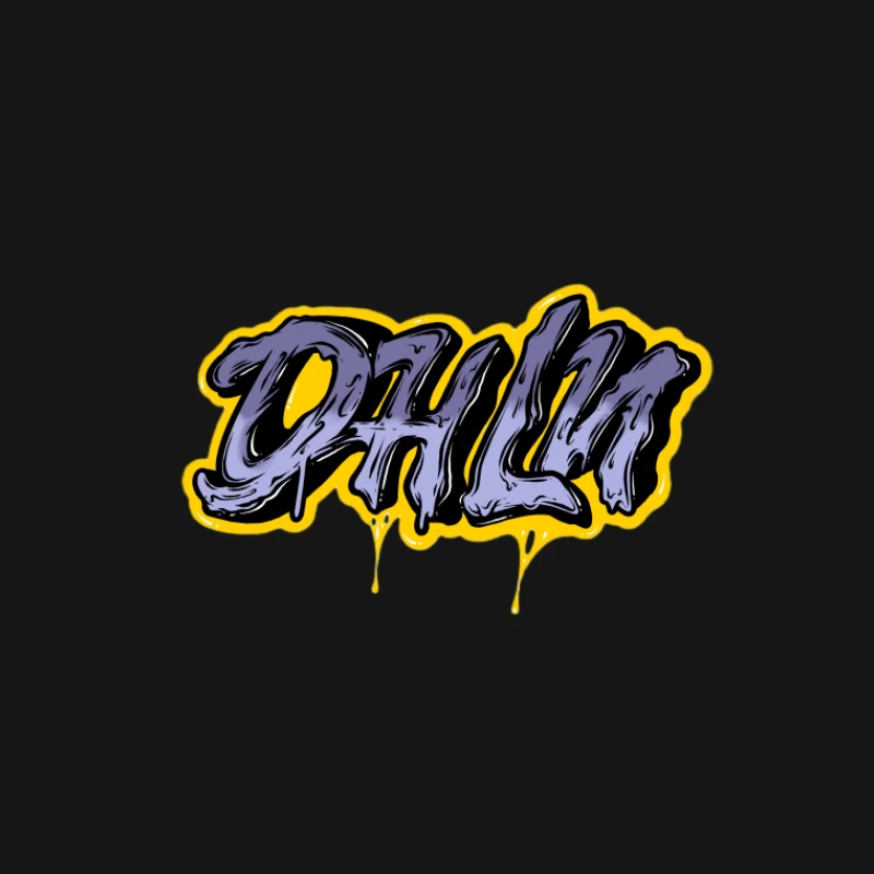 Graffiti-Logo mit gelber Umrandung Herren T-Shirt