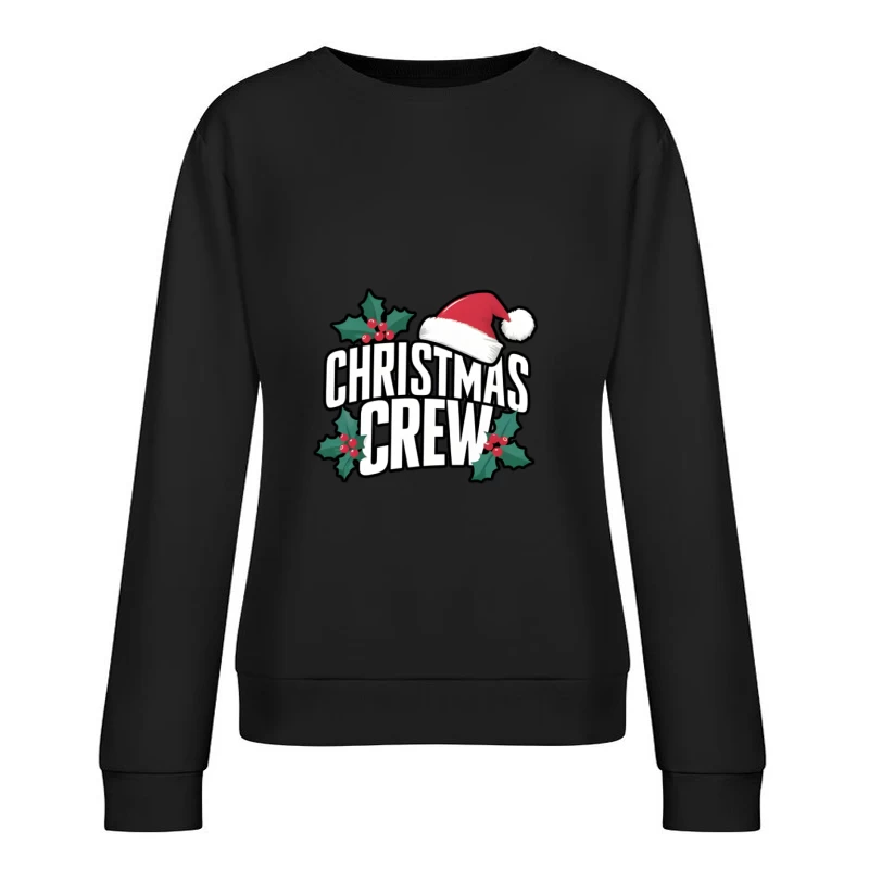 Chapeau de Noël et houx Femme Sweat-shirt à enfiler