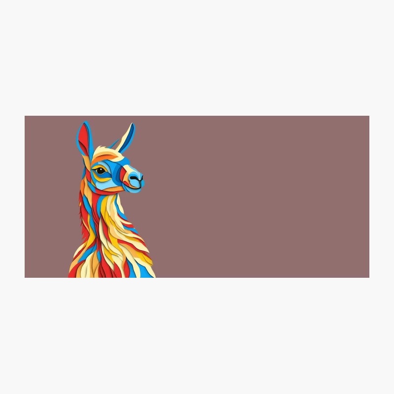 Vibrant Geometric Llama Portrait: Abstract Colorful Animal Art Coffee Mug