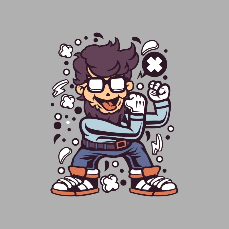 Personnage de dessin animé joyeux Homme Débardeur