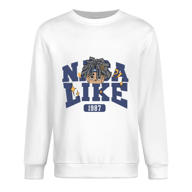 Cartoon-Kopf mit Schriftzug Herren Pullover Sweatshirt