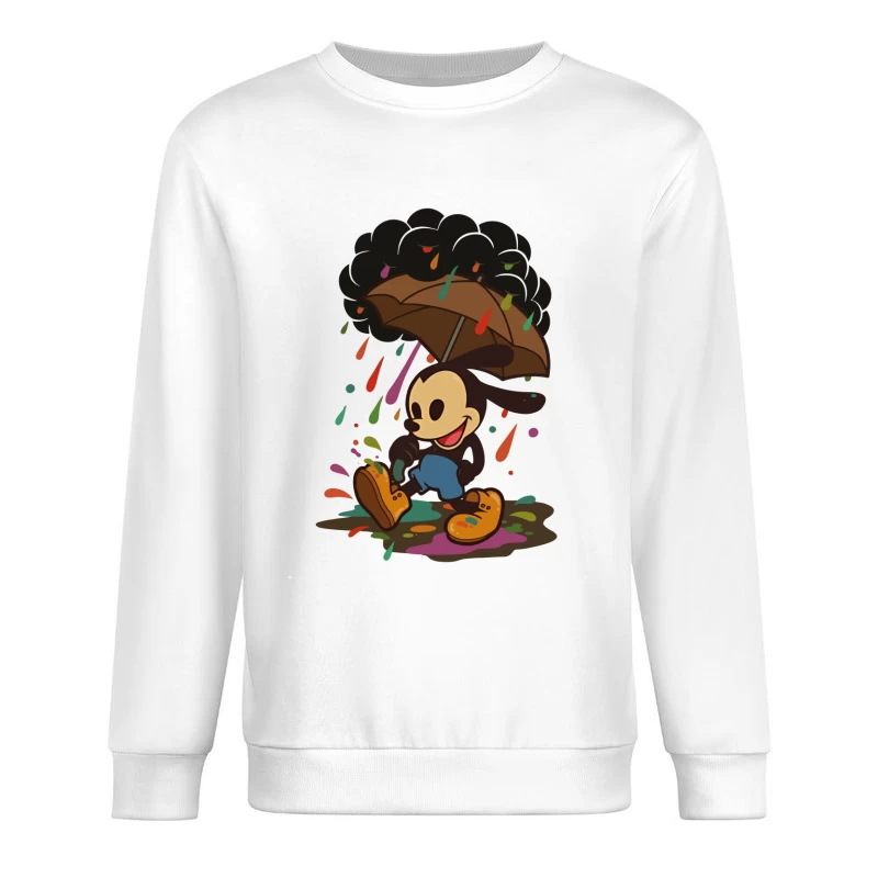 Mickey’s Rainy Day Adventure – Retro Whimsy Male Pullover Sweatshirt