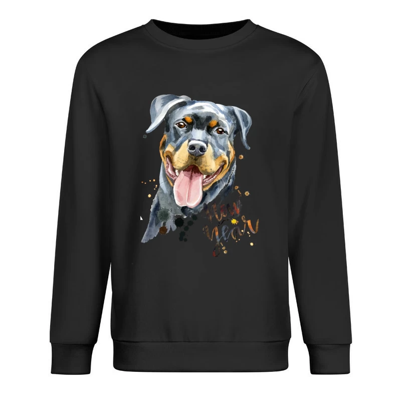 Peinture de chien pour le Nouvel An Homme Sweat-shirt à enfiler