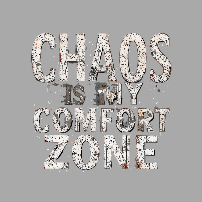 Chaos is My Comfort Zone - Motivational Typography Design Male Pullover Hoodie