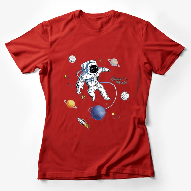 Astronaut im Weltraum mit Planeten und Sternen Damen T-Shirt