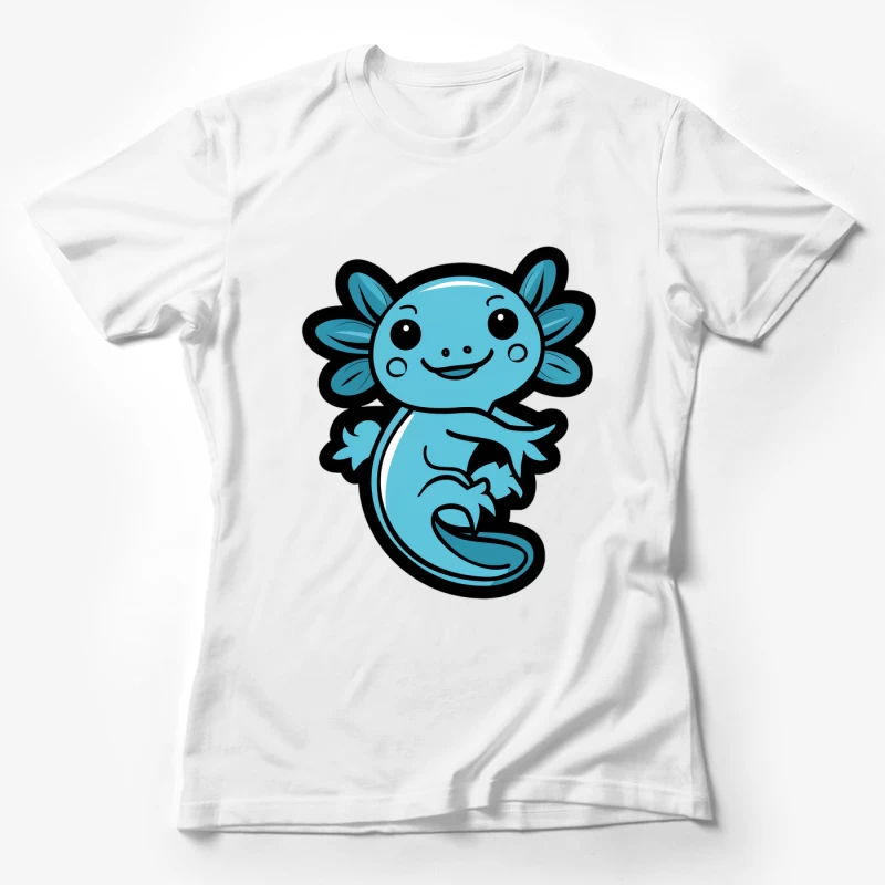 Illustrazione di un axolotl felice in stile cartone animato Maglietta Donna