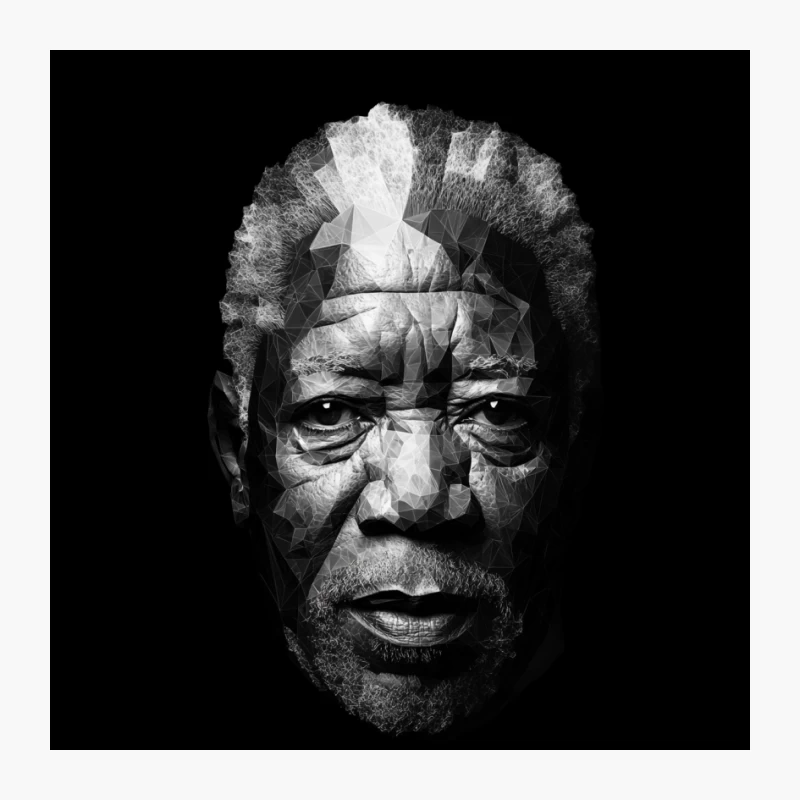 Artistic Black and White Portrait of Elderly Man with Intense Gaze Pin