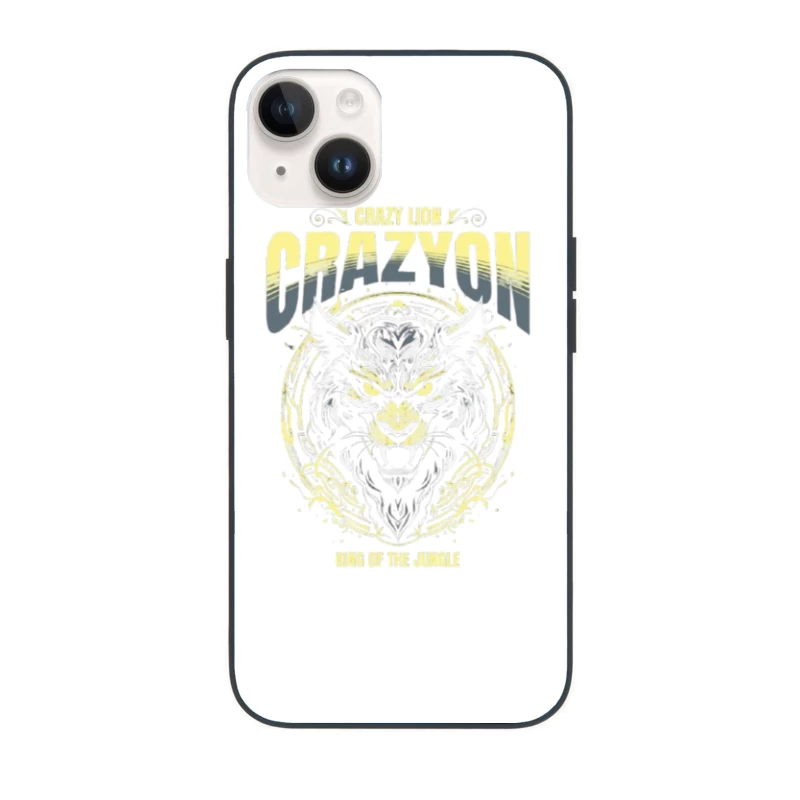 Fierce Tiger Tribal Art with "Crazyon" Typography Design iPhone Case