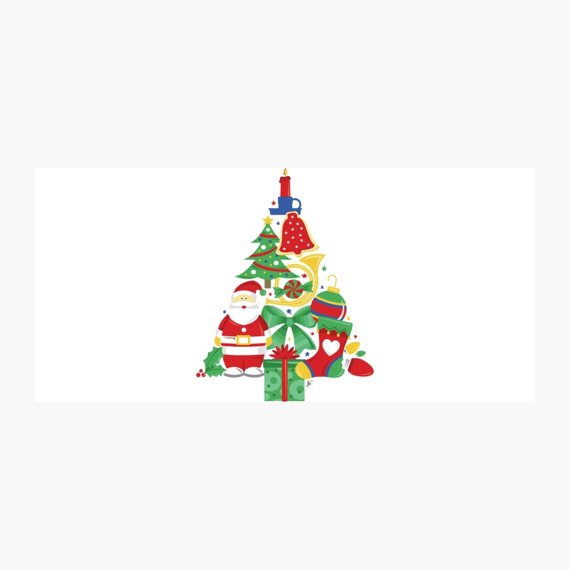 Christmas Tree Made of Bells Stocking Santa Coffee Mug