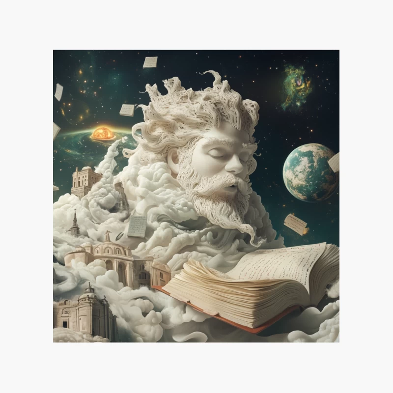 Cosmic Sculpture of Imagination: A Mythological Fantasy Cotton Tote Bag