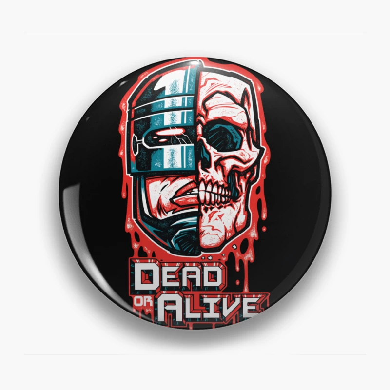 Robot Skull Graphic Art Pin