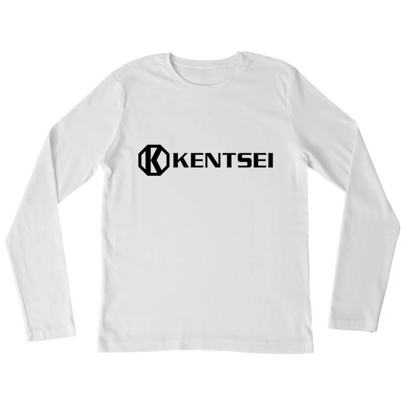 Kensei Black and White Geometric Brand Logo Female Long Sleeve T-Shirt