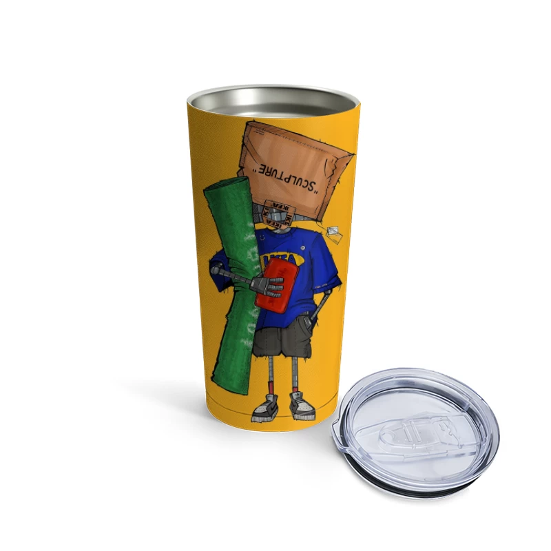 Quirky Paper Bag Robo Travel Mug