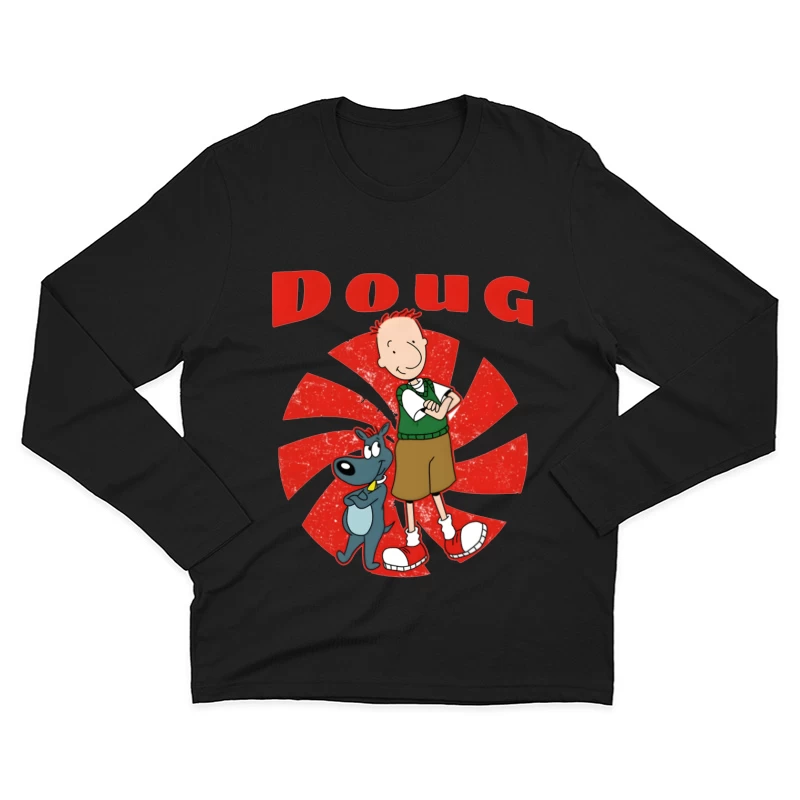 Doug and Porkchop: Classic Nickelodeon Cartoon Characters Male Long Sleeve T-Shirt