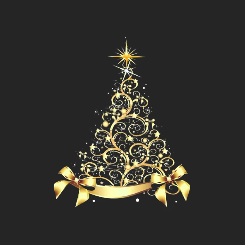 Sapin de Noël doré avec rubans Femme Sweat-shirt à enfiler