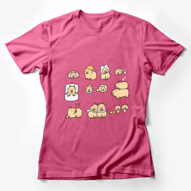 Illustrations mignonnes de Capybara Femme T-Shirt