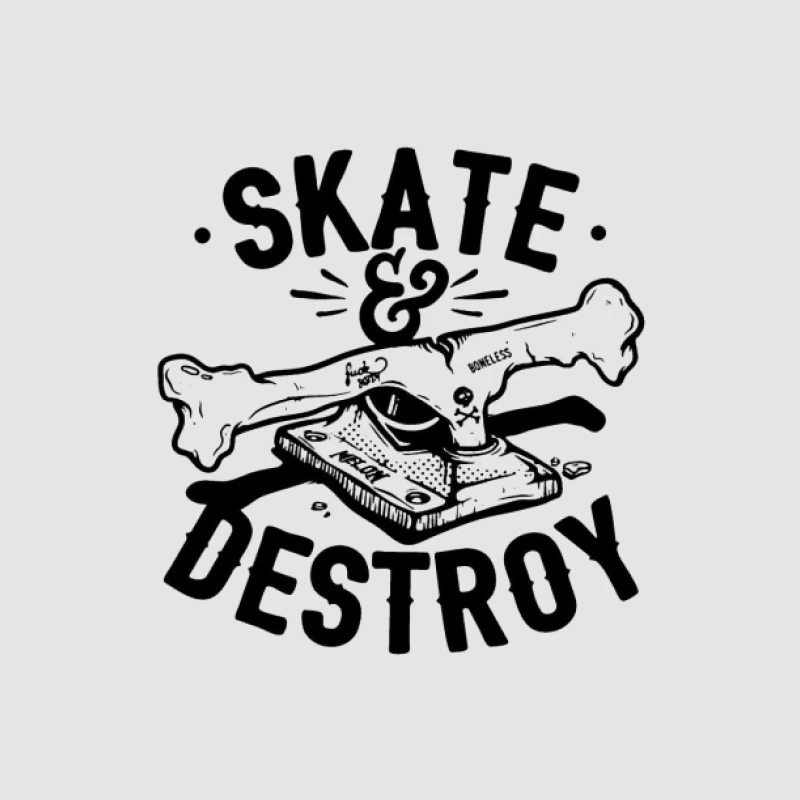 Skaten und Zerstören Grafik mit Knochen und Skateboard Damen Pullover Hoodie