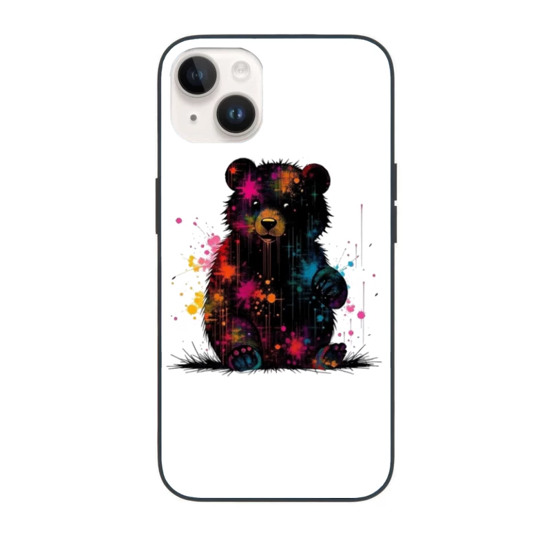 Cosmic Watercolor Teddy Bear Art iPhone Case