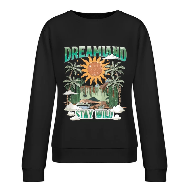 Wildes Traumland mit Palmen Damen Pullover Sweatshirt