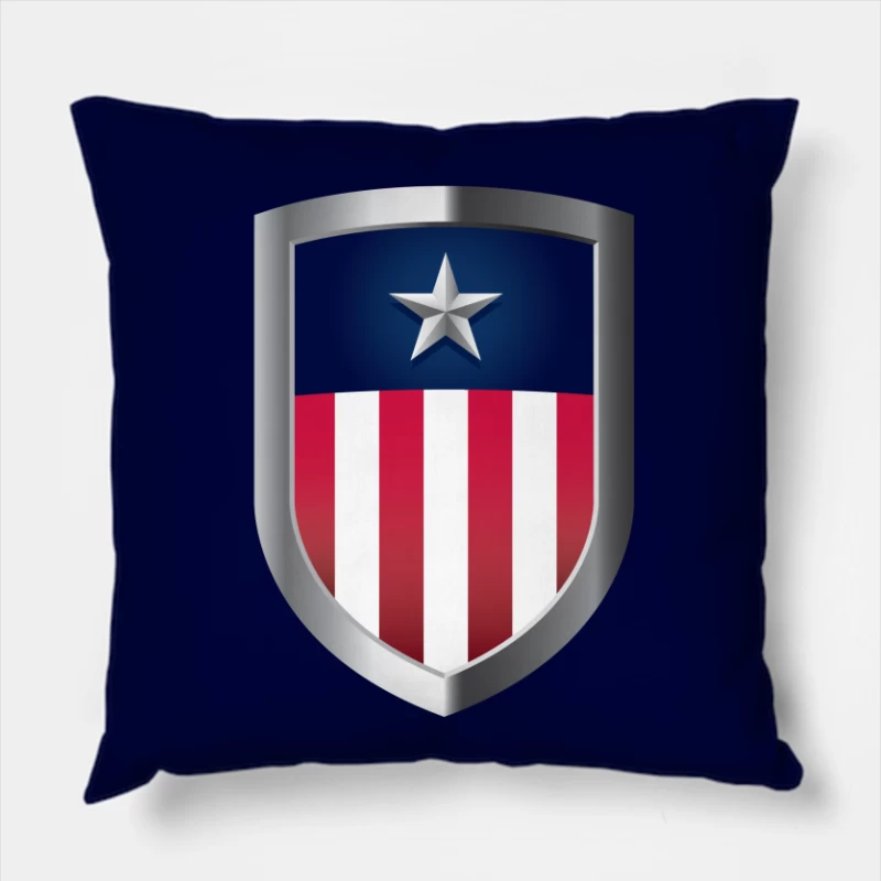 Star and Stripes Shield Throw Pillow
