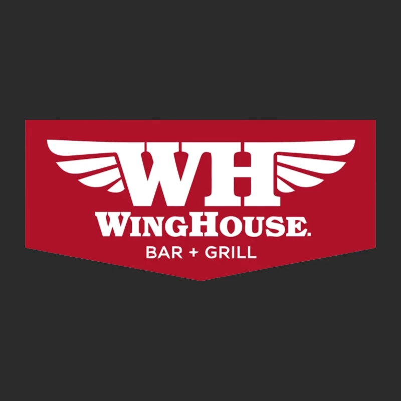 WingHouse Bar & Grill Restaurant Logo with Wings Design Baseball Cap