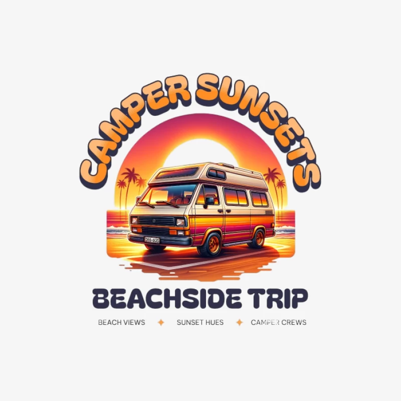 Strandreise mit Camper und Sonnenuntergängen Herren Pullover Sweatshirt