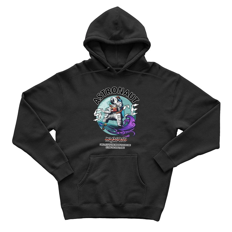 Astronaut auf Skateboard im Weltraum Herren Pullover Hoodie