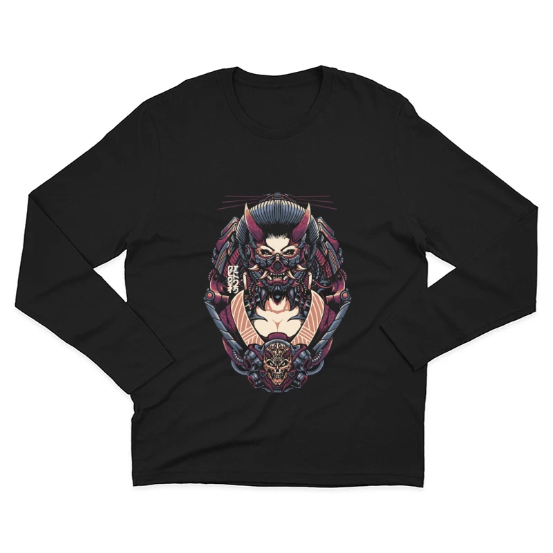 Cyberpunk Samurai Robotic Fantasy Art Male Long Sleeve T-Shirt