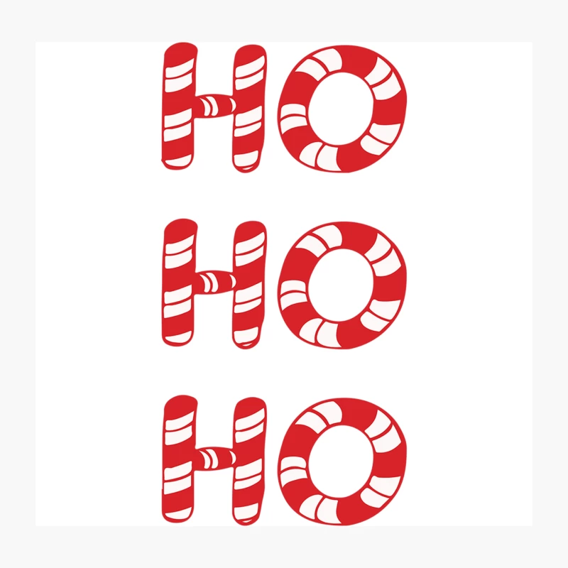 HO HO HO Candy Canes Christmas Throw Pillow