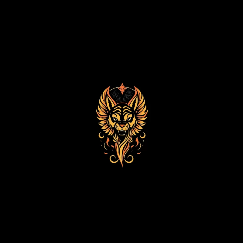 Fierce Winged Lion Illustration Coffee Mug