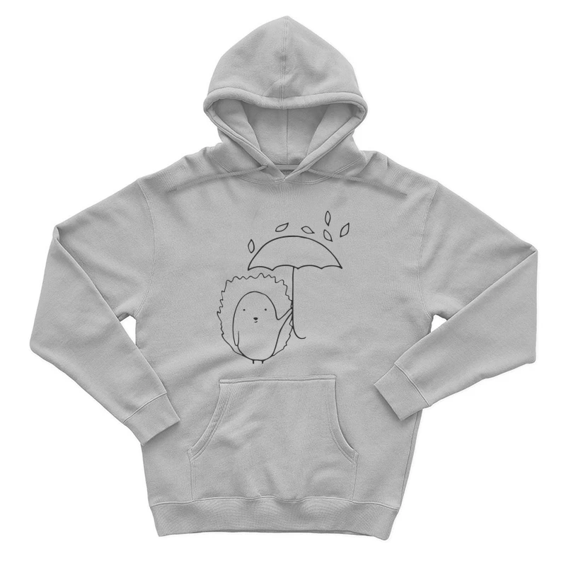 Hérisson sous un parapluie avec des feuilles Homme Sweat à capuche