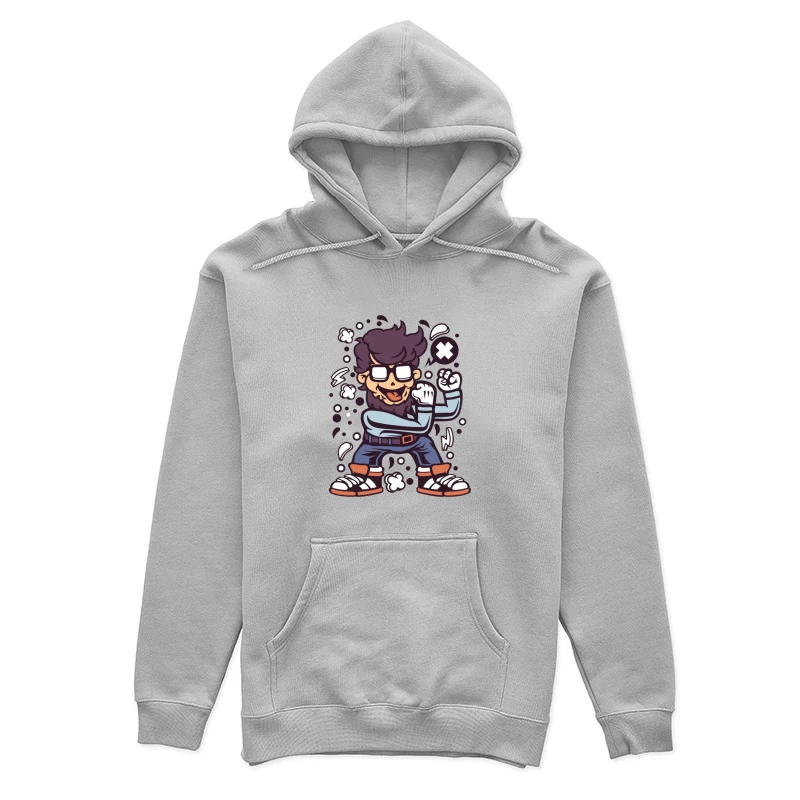 Personnage de dessin animé joyeux Femme Sweat à capuche