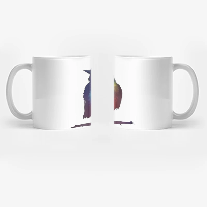 Rainbow Fantasy Bird Silhouette Art Coffee Mug