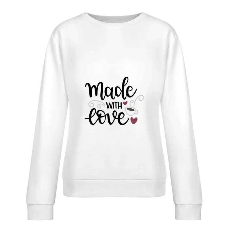 Design de café avec vapeur et cœurs Femme Sweat-shirt à enfiler