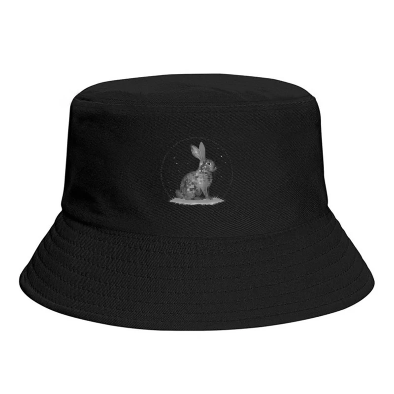 Geometric Rabbit with Circular Inspirational Message Bucket Hat