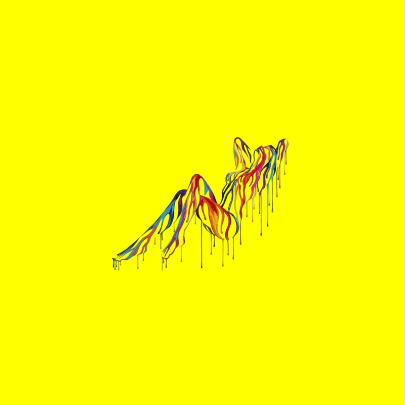 Colorful Dripping Abstract Mountain Art Mouse Pad