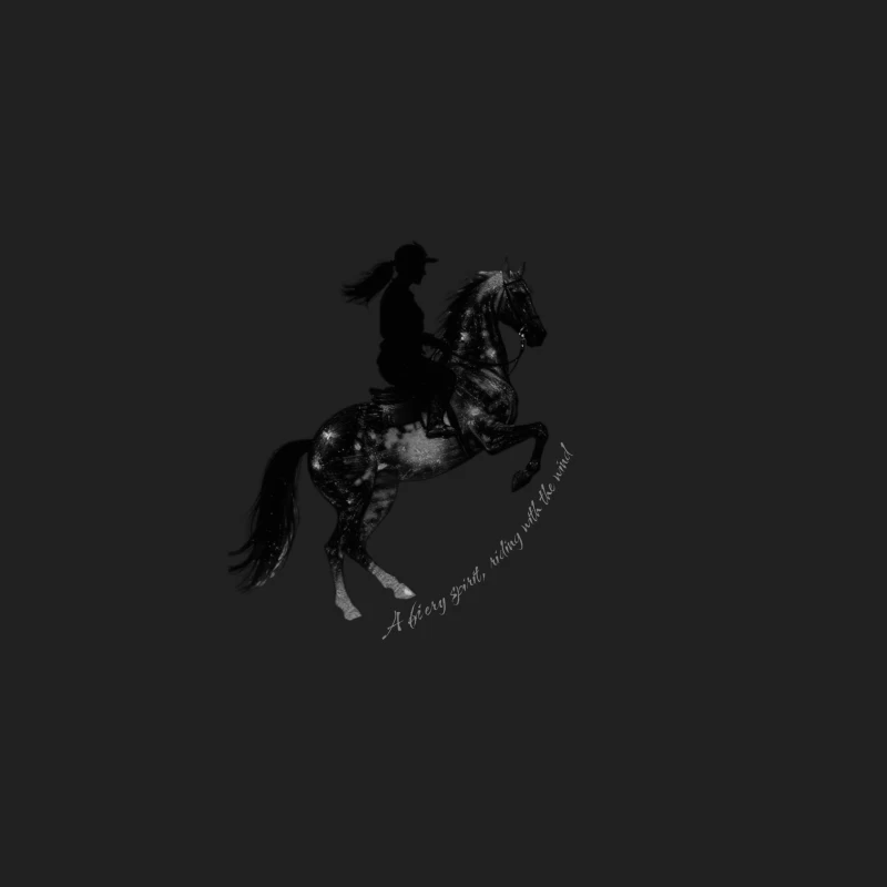 Horse rider with quotes ahillouette Bucket Hat