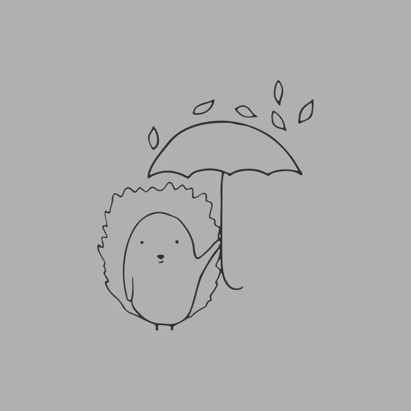 Hérisson sous un parapluie avec des feuilles Homme Débardeur