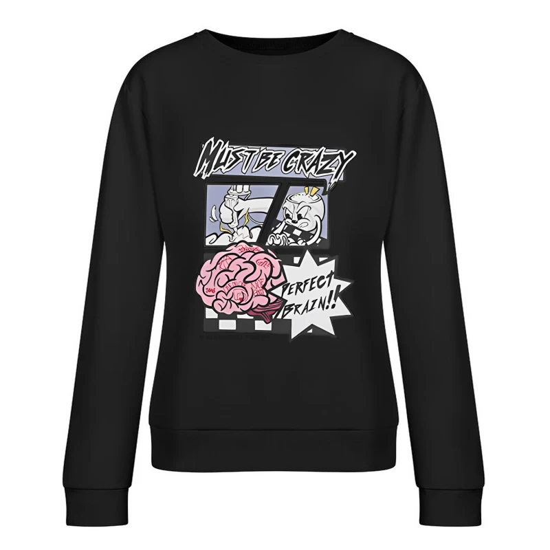 Perfektes Gehirn Comic-Stil Illustration Damen Pullover Sweatshirt
