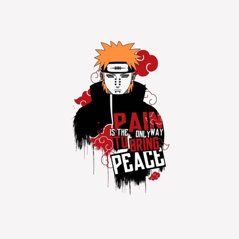 Anime Charakter mit Friedensbotschaft Damen T-Shirt