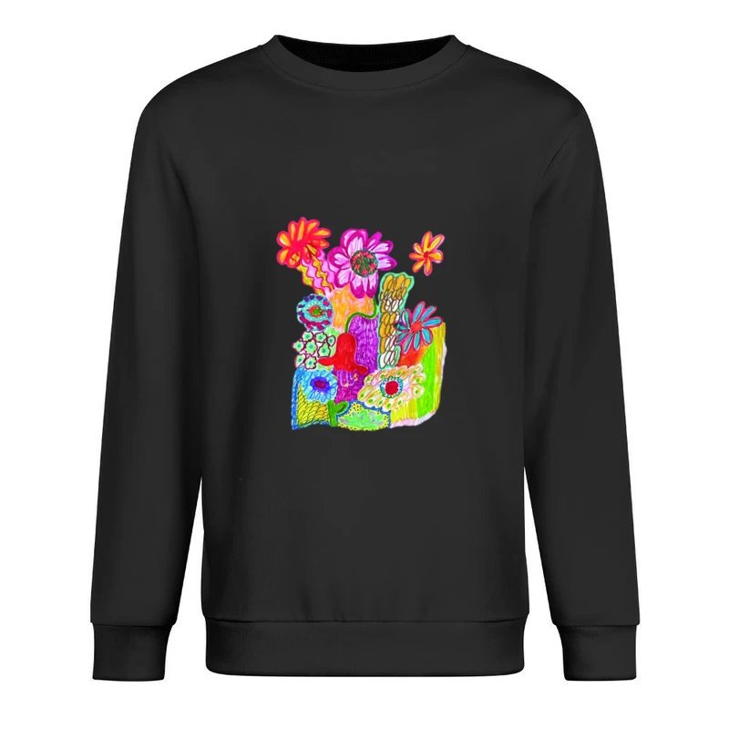Bunte Blumenkollage Herren Pullover Sweatshirt