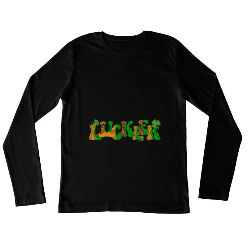 Bunter Glücksklee-Entwurf Damen Langarm T-Shirt