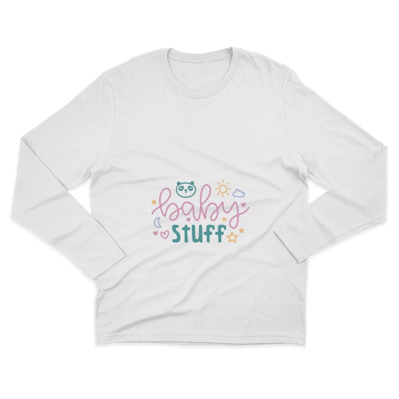 Design mignon pour bébé avec motifs étoile et soleil Homme Manches Longues T-Shirt