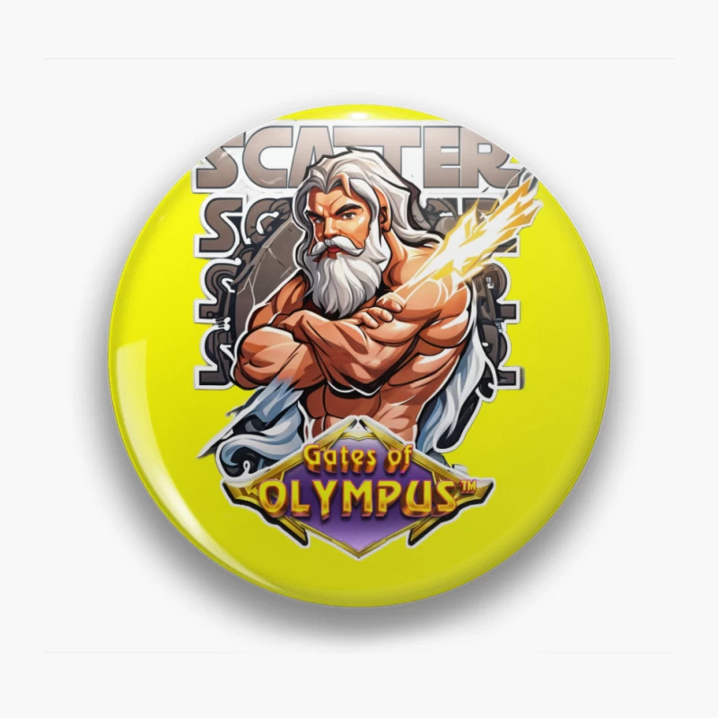 Gates of Olympus Slot Game Scatter Symbol Featuring Zeus Pin