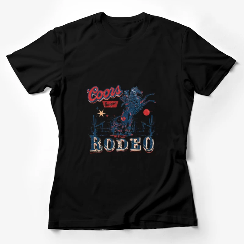 Design Coors Rodeo avec Cowboy et Cheval Femme T-Shirt