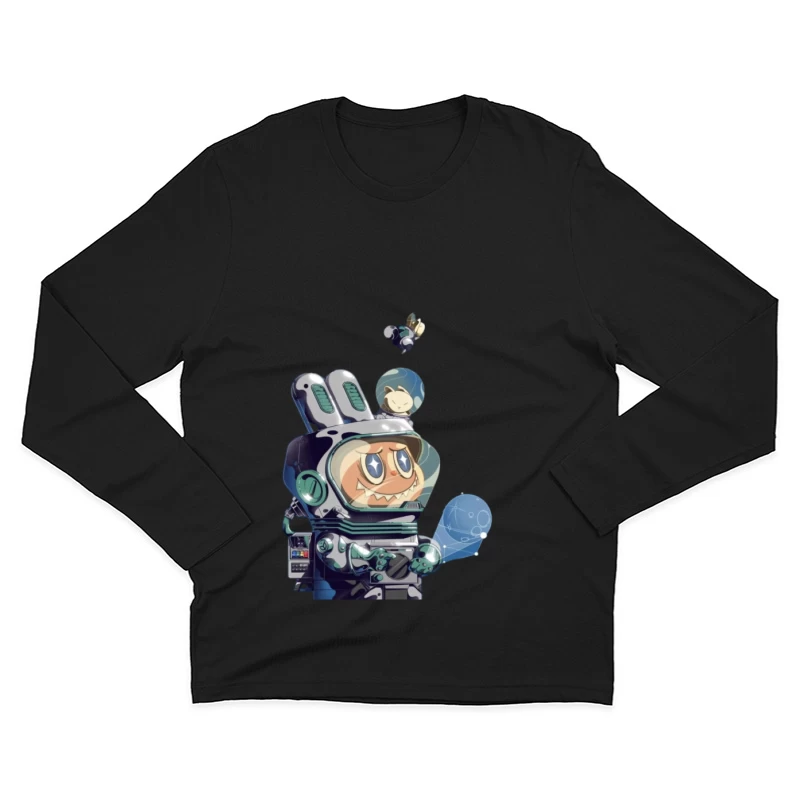 Roboter im Weltraumanzug mit Eichhörnchen Herren Langarm T-Shirt