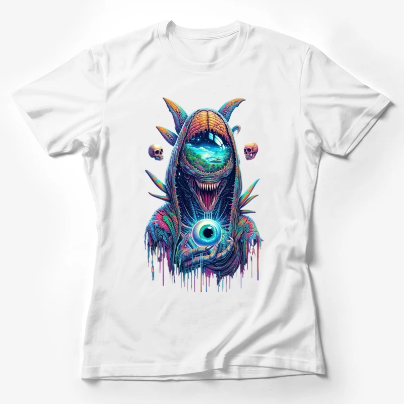 Surreal Cosmic Monster in Vibrant Colors Female T-Shirt